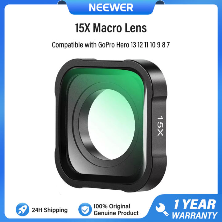 NEEWER 15X Macro Lens for GoPro Hero 13 12 11 10 9, Ống kính Macro, Ống  kính máy ảnh hành động cận cảnh, Bộ lọc, LS-31