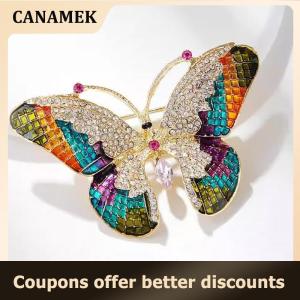 【 CANAMEK 】 Fashion Butterfly Brooches For Women Girls Colorful Butterfly Pins Wedding Party Jewelry Daily Clothing Accessories Gifts