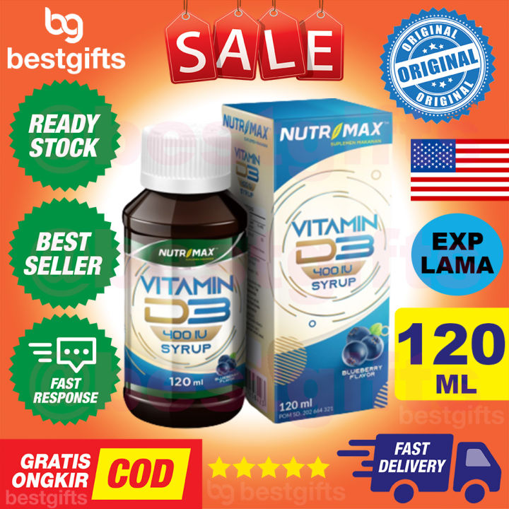 NUTRIMAX VITAMIN D3 400 IU SYRUP VIT D SIRUP SISTEM IMUN ANTI INFLAMASI TERAPI AUTOIMUN KALSIUM GIGI 120 ML