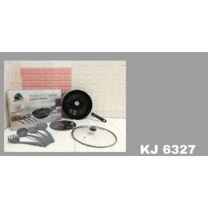 Wajan Wokpan Penggorengan Kukus Set Enamel Tutup Kaca Anti Lengket Saringan Panci Gagang Cookware
