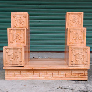 Combo Bục tam cấp gỗ xoan Phúc Lộc Thọ và bàn kê bàn Thần Tài Thổ Địa gỗ xoan