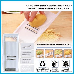 Parutan Serbaguna 4in1 / Glicer Super Tajam / Alat Parut Wortel Timun Kentang Multifungsi