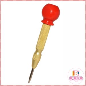 BIBLIO Automatic Center Punch Adjustable Spring-Loaded Tool Anti-Slip Knurled Grip Wood Press Dent Marker