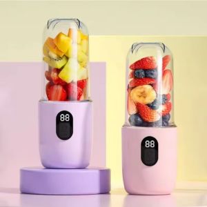TIEZI MALL Di động Cốc ép trái cây tự động Không dây Có thể sạc lại bằng USB Máy xay sinh tố mini Dụng Cụ Nhà Bếp Dung tích 500ml Máy ép trái cây điện Du lịch