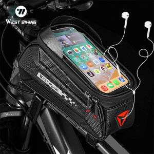 WEST BIKING Túi Ống Phía Trước Xe Đạp Túi Khung Màn Hình Cảm Ứng Không Thấm Nước Túi Xe Đạp Đường Trường MTB Túi Đựng Điện Thoại 7.0 Inch