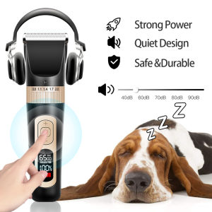 กรรไกรตัดขนสุนัข เครื่องตัดขนสัตว์เลี้ยงไฟฟ้าเสียงรบกวนต่ำ 4 จังหวะ ชุดกรูมมิ่งสุนัขไร้สายแบบชาร์จได้ เครื่องโกนหนวดสัตว์เลี้ยงสำหรับสุนัขขนาดเล็กและใหญ่แมวสัตว์