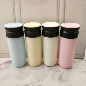 Botol Minum Kaca Japan Travel Warna Macaron Pastel Lapis Plastik Souvenir Ultah Murah 420ml 198-688A