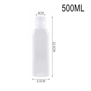 5Pcs Plastic Liquid Seasoning Squeeze Bottle / 300-500ML Leakproof Salad Dressing Squeeze Bottle / Multifunctional Kitchen Squeeze Seasoning Bottles with Lid