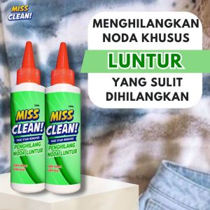 MISS CLEAN perontok noda luntur  penghilang noda luntur pada pakaian baju berwarna yang terkena kelunturan saat mencuci baju ampuh menghilangkan noda membandel aman untuk pakaian putih dan pakaian warna 100ml