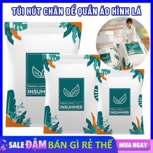 Túi Hút Chân Không Họa Tiết Hình Lá Dày Dặn Chống Ẩm Bụi Bẩn Đa Năng Tiện Dụng - Túi Đựng Quần Áo Chăn Màn  Gối Gấp Gọn Được Hút Chân Không Tiết Kiệm Không Gian