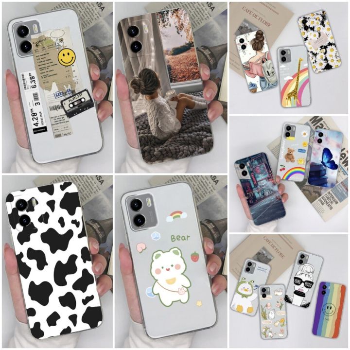 For Vivo Y15s 2021 Case Fashion Cute Cartoon Rainbow Girl Daisy
