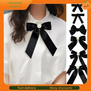 ❣️❣️❣️ Black Ribbon Bow Pearl Brooch For Women Versatile Shirt Collar Pins Clothing Decoration Ribbon Tie Jewelry Accessories Gifts