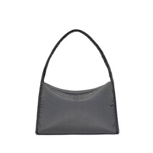 Kanavaia Crinkle Slouchy Shoulder Bag in Dark Grey