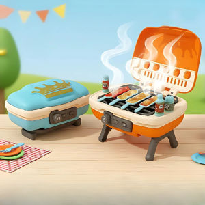 [KST] Mainan Grill Set BBQ Alat Panggang Asap Lampu Suara Role Play Kado Ulang Tahun Anak Cewek