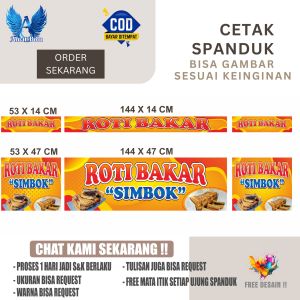 Cetak Spanduk Banner Roti Bakar Full SET Costom Desain