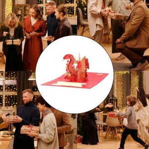 Year of the Snake 3D Popup Blessing Invitation with Envelope Chinese New Year Greeting for Spring Festival