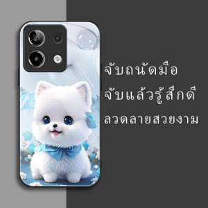 สำหรับ Xiaomi Redmi Note 13 5G เคสศัพท์กันตกน่ารักลายน้องหมาสีขาวหิมะ บุคลิกภาพทันสมัย