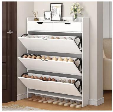 Shoe Cabinet Wooden Wood Flip Shoe Cabine Shoe Rack Large Storage Flip ...