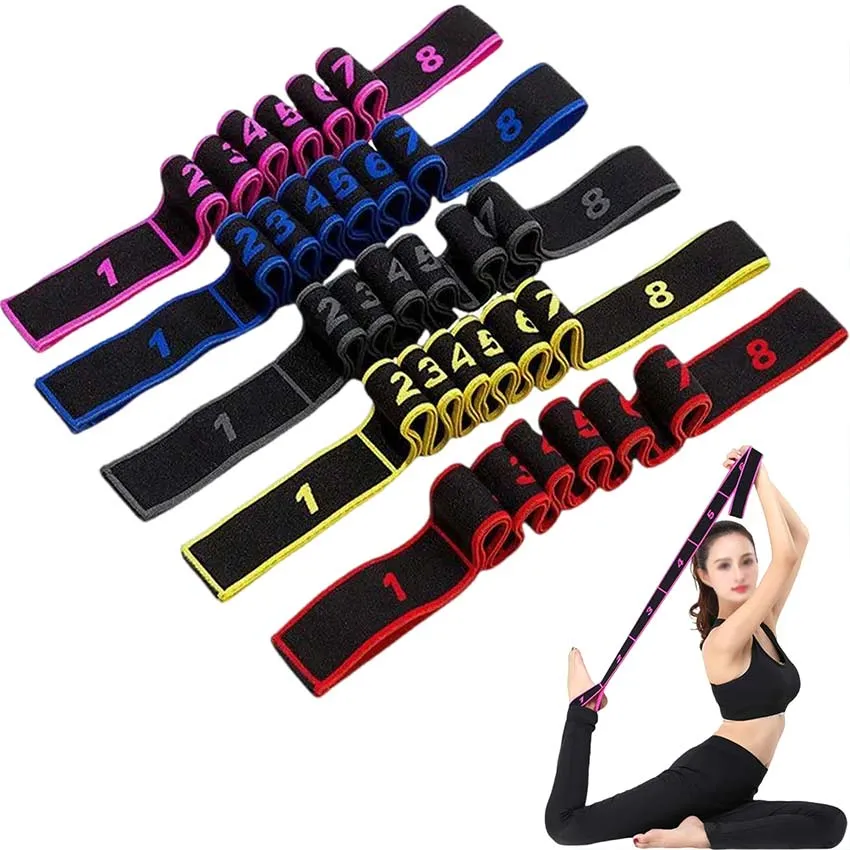 Yoga Stretching Belt Dance Stretching Band Loop Yoga Pilates Fitness  Tension Belt Digital Stretch Elastic Band Resistance Band