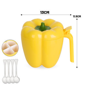 4 Grids Seasoning Box with Press Lid Portable Salt Sugar Spice Jar Food Condiment Kitchen Storage Supplies