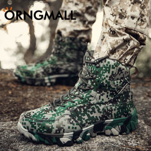 ORNGMALL Sport Army Boots Men Tactical Boots Outdoor Hiking High Top Combat Swat Boot for Tactical Operasi Jungle Desert Hiking Military Ankle Boots 39-47