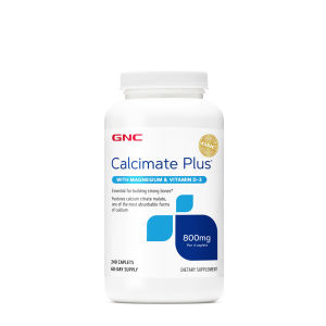 GNC Calcimate Plus 800 With Magnesium & Vitamin D-3 240 Caplets Exp2026