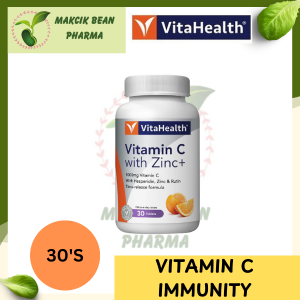 VITAHEALTH VITAMIN C WITH ZINC + [ VITAMIN C FOR IMMUNITY AND HEALTHY SKIN ] [ EXP DATE :14/8/2027 ]