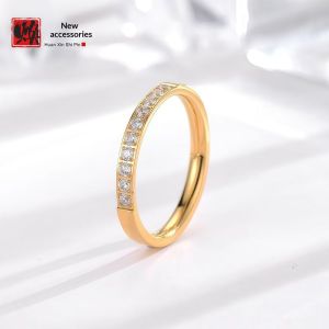 JJT Elegant Diamond-Encrusted Ring for Women Minimalist Korean Style Fashion Jewelry Perfect Gift for Love