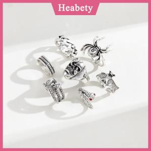 Heabety 7 cái bộ Punk Rắn Nhẫn Cho Phụ Nữ Gothic Spider Người Đàn Ông Đồ Trang Sức Thời Trang Quà Tặng Phụ Kiện