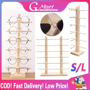 ⭐【LazTop Seller】Wood Sunglass Display Stands Jewelry 2~6 Layers Multi Eyeglasses Show Rack Shelf Storage Organizer Holder Jewelry Display Rack Wooden-Glass-Rack