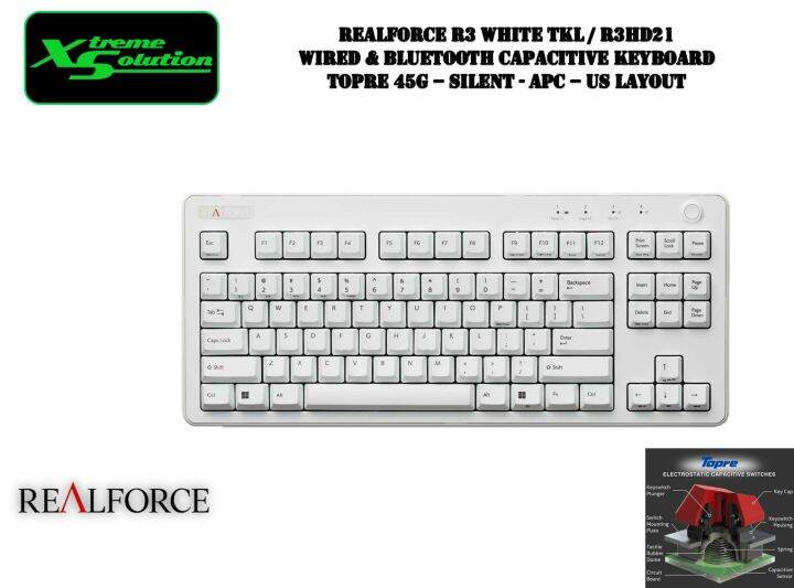 Realforce R3 Tenkeyless - R3HD11 / R3HD21 - Wired & Bluetooth Capacitive  Keyboard - Topre 45g Silent + APC + US Layout | Lazada Singapore