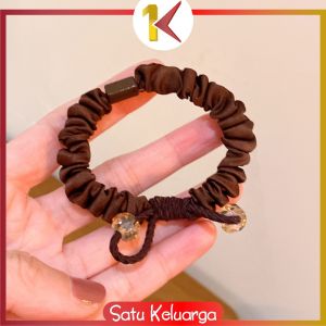 SK-C1132 Ikat Rambut Scrunchie Kecil Ponytail Aksen Permata / Karet Rambut Aksesoris Rambut Wanita