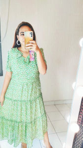 DRESS TUNIK BUNGA SIFON IMPORT PREMIUM FASHION WANITA