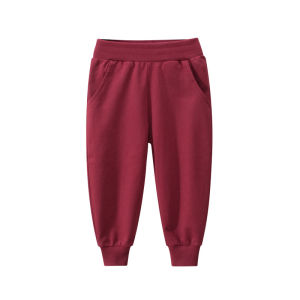 High Qualiti Kids Solid Trousers 100% Cotton Simple and Fashion Long Pants for Boys Girls Autumn Casual Sports Sweatpants