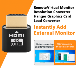 อุปกรณ์แปลงสัญญาณรีโมตสำหรับสตรีมมิ่งทีวี HDMI HD อแดปเตอร์เสมือนเกตเวย์ไร้สายสำหรับการฉายภาพหน้าจอการ์ดกราฟิกโหลดเพลเยอร์远程转换器显卡负载