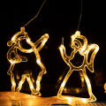【Buy1 Free 1】Christmas lights string sucker hanging lights flashing lights holiday window room courtyard decorative lights star lights string. 