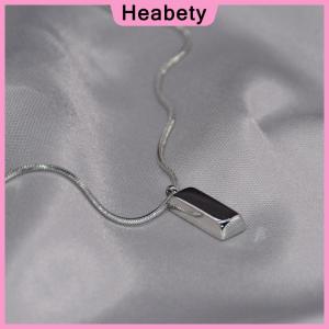 Heabety  Creative Men Necklace Cool Geometric Necklace Titanium Clavicle Chain Boyfriend Gift Silver Color Bricks Punk Couple Necklace