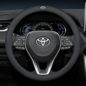 Car ultrathin Steering Wheel Cover For Toyota Wigo Vios Rush Innova Hilux Raize Avanza Fortuner HiAce Yaris Corolla Altis Agya Veloz RAV4 Camry Prius Leather Ultra-Thin Anti Slip Car Universal Steering Wheel Cover