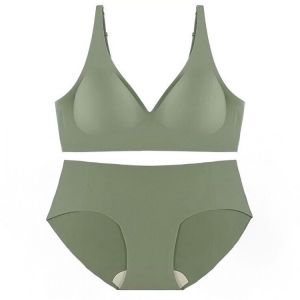 Lizida Trend Ladies One-piece Underwear Panties Black Technology Rubber Strip Soft Support Jelly Bra Without Steel Ring And Seamless Panty Set