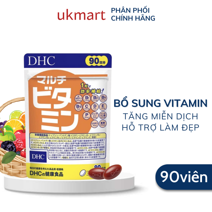 Viên uống Vitamin tổng hợp DHC Multi Vitamins gồm 12 loại Vitamin thiết yếu nâng cao sức khỏe, đặc biệt tốt đối với người có nhu cầu bổ sung vitamin hay bị mất cân bằng dinh dưỡng và người bận rộn kém ăn