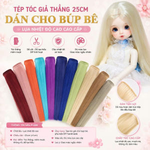 {Đủ Màu} Tép Tóc Giả 25 Cm Dán Cho Búp Bê Chịu Nhiệt Độ Cao (Màu Lựa Cao Cấp) PVN6226