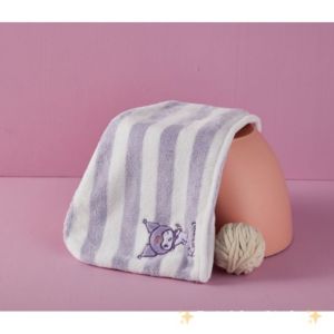 Sanrio Stripes Absorbent Quick Drying Bath Towel Sets Kuromi Cinnamoroll Melody Soft Adults Face Hand Towels Bathroom
