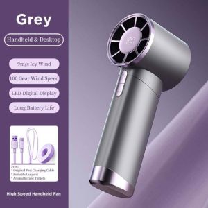 2025 New Portable Electric Fan Handheld Fan Cooling Mini Usb Charging High Speed Violent Turbofan
