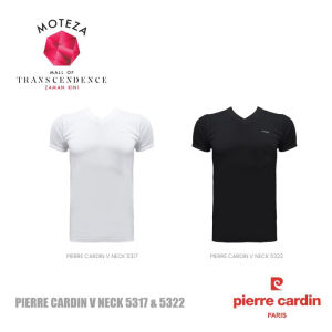 Pierre Cardin PC5317 / PC5322 - Kaos Dalam Pria V Neck - Putih Hitam