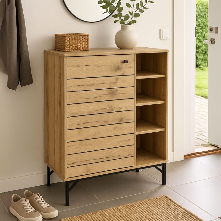 Furniture Direct CATANIA Door Shoe Cabinet-Wotan Oak Lazada
