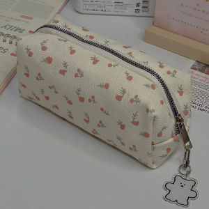 pamelaea Cartoon Floral Printing Pen Bag For Women Grils Large Capacity Stationery Bag Pencil Case Multifunctional Stationery Organizer