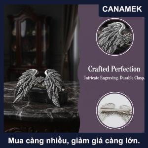 【CANAMEK】 1 2 cái Phụ kiện tóc bện cho nữ kẹp tóc cánh thiên thần màu bạc cổ điển kẹp tóc trang trí tóc phong cách dân tộc Kẹp tóc Hợp kim kẽm