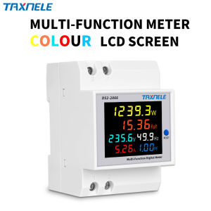 D52-2066 Monitor Untuk Tegangan AC 110 220V 380V 100 A Pemantau  Meteran Tegangan Arus Daya KWH Energi Frekuensi