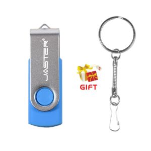JASTER Silver Clip USB Flash Drives 128GB Rotatable Memory Stick 64GB Colorful Pen Drive 32GB Free Key Chain USB Stick 16GB Free Custom Logo U Disk 8GB Creative Gift External Storage 4GB