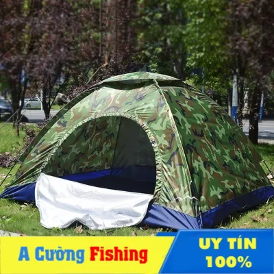 Lều ngủ cắm trại đi phượt 2 - 3 người vải dù cao cấp 200x150x130 cm rằn ri cửa 2 lớp chống thấm nước